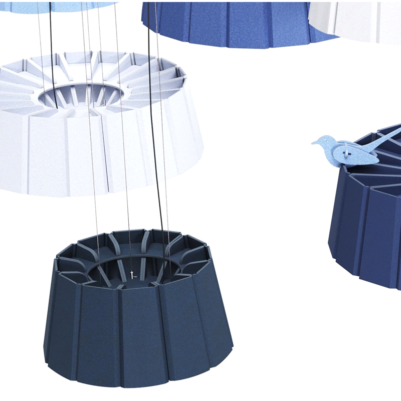 Modern design akustisk panel bafflar ljudabsorberande och miljövänlig polyesterfiberskiva remsor för gymbruk