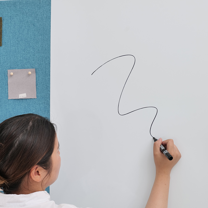 Vit skrivtavla för kontorsmötesrum Tyg insvept med magnetiskt härdat glas Brusabsorbera med skrivning