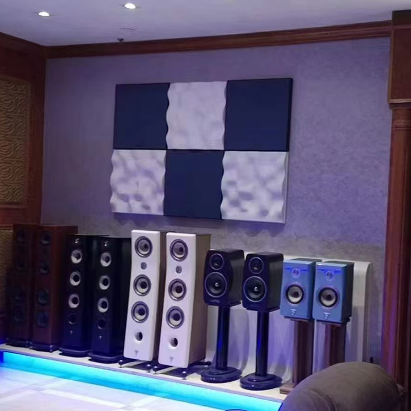 Modern 3D färgstark akustisk ljuddiffusorpanel Dekorativ takväggdesign för hallapplikation Grafisk design tillgänglig