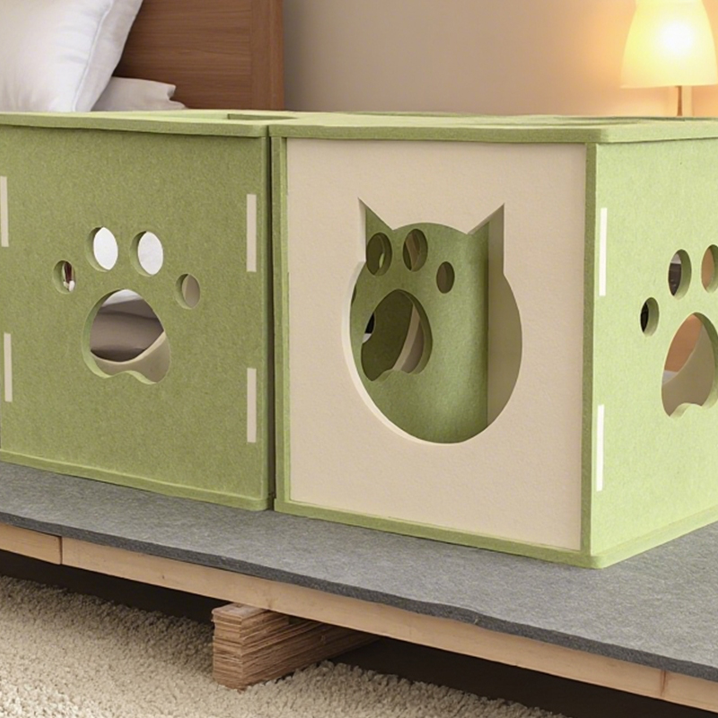 Modern ljudabsorberande bullerreducerande miljövänlig kattsäng med akustiska paneler, lätt att installera, reptålig yta för kattkomfort, giftfria material, husdjursvänlig design, perfekt för tysta hemmiljöer, hållbart kattbo Modern ljudabsorberande bullerreducerande miljövänlig kattsäng med akustiska paneler, lätt att installera, reptålig yta för kattkomfort, giftfria material, husdjursvänlig design, perfekt för tysta hemmiljöer, hållbart kattbo