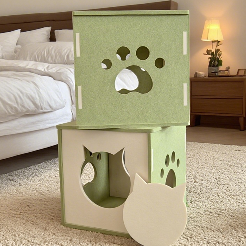 Modern ljudabsorberande bullerreducerande miljövänlig kattsäng med akustiska paneler, lätt att installera, reptålig yta för kattkomfort, giftfria material, husdjursvänlig design, perfekt för tysta hemmiljöer, hållbart kattbo Modern ljudabsorberande bullerreducerande miljövänlig kattsäng med akustiska paneler, lätt att installera, reptålig yta för kattkomfort, giftfria material, husdjursvänlig design, perfekt för tysta hemmiljöer, hållbart kattbo