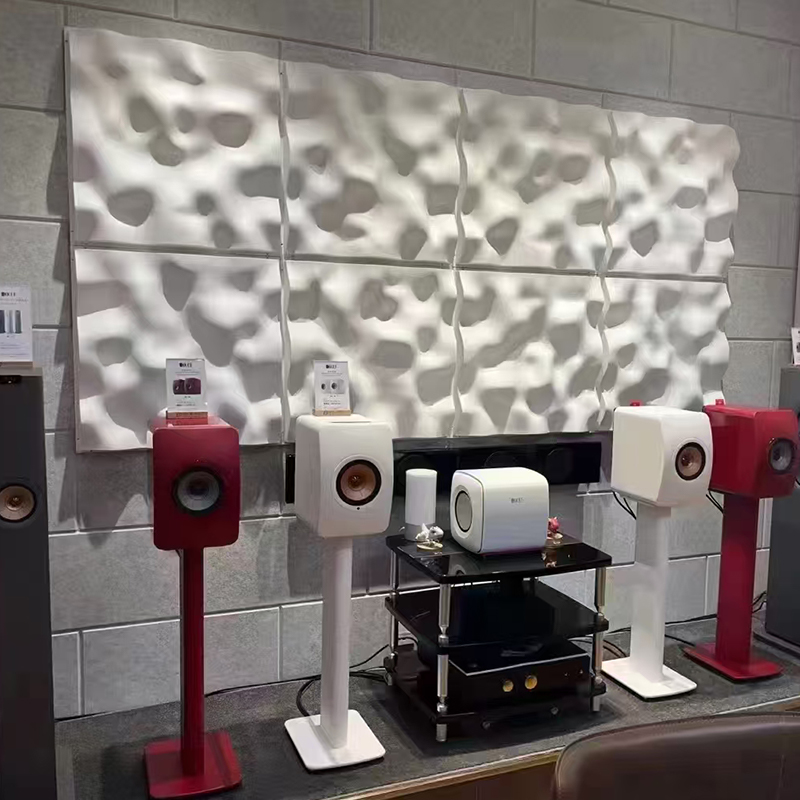 Modern 3D färgstark akustisk ljuddiffusorpanel Dekorativ takväggdesign för hallapplikation Grafisk design tillgänglig