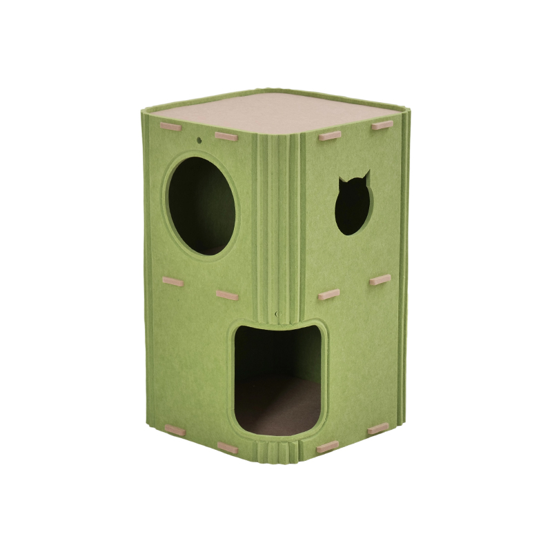 Miljövänlig kattsäng med akustisk panel, modern design med ljudabsorberande ljudreducerande funktioner, enkel installation, repälskande yta för katter, icke-förorenande material, mysigt tillflyktsort för husdjur, perfekt för bullerkänsliga kattdjur, hållbart katthem