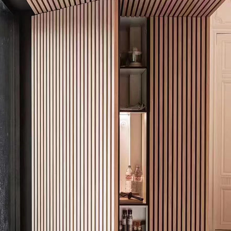 Spesonic trälameller väggpanel för interiör brusreducering Akustisk dekorativ 3D ljudabsorberande väggpanel Akupanel